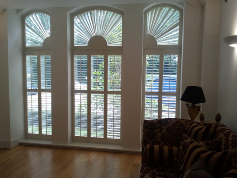 Shaped Plantation Shutters For Arched Windows - Horizon Shutters UK